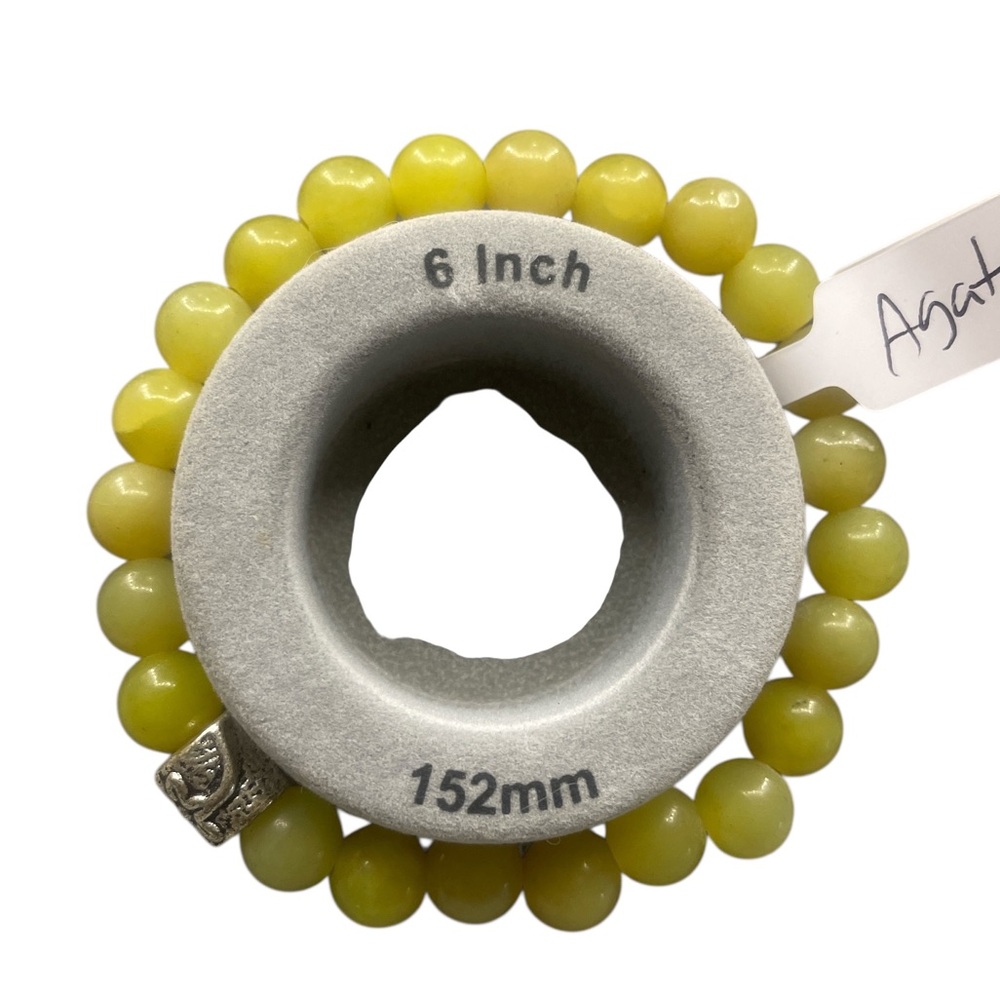 Yellow agate gemstone bracelet - Picture 4 of 6